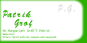 patrik grof business card